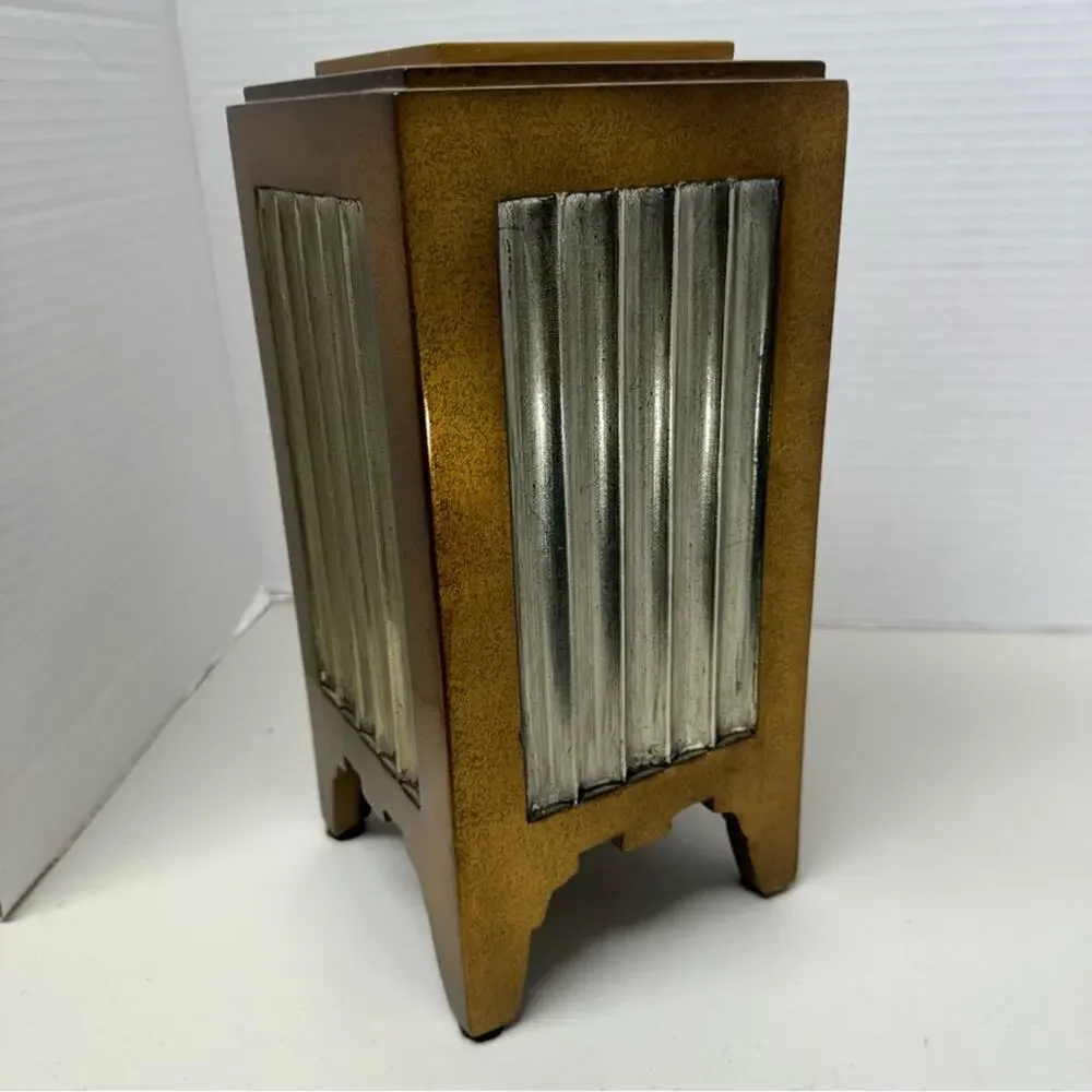 Artmax Bronze Silver Metal Large Jewelry Box 4 Drawer Vintage Rare Unique 80s